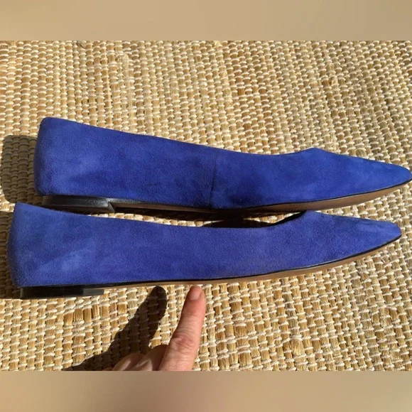 AUDREY BROOKE s8.5 blue suede flats Pointed toe Gently loved - Picture 4 of 7